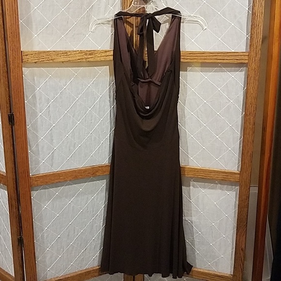 Speechless Junior's Size Medium Dress Brown Halter Tie - Picture 3 of 8
